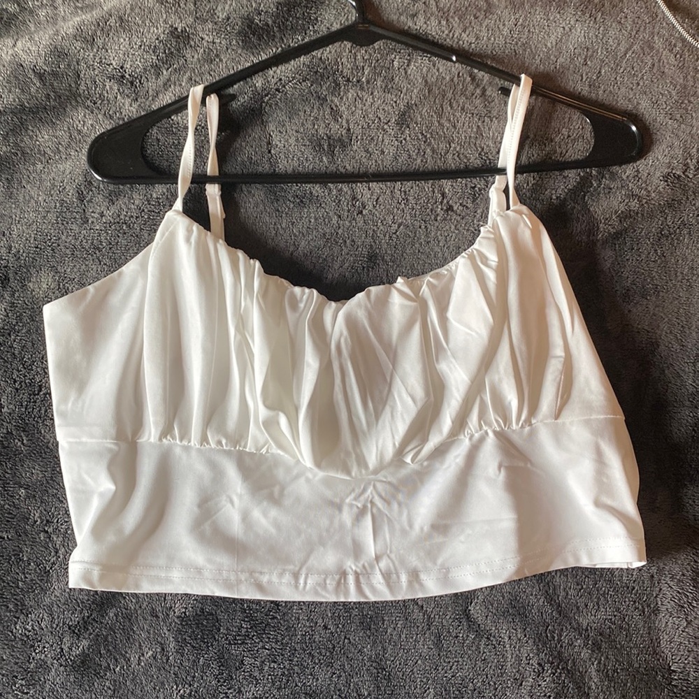 XL shein white tank crop top
